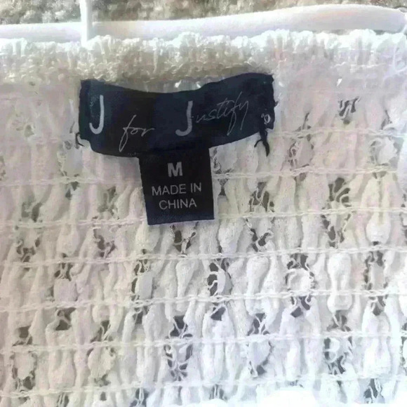 J for Justify Womens White Lace Peplum Tank M - Picture 10 of 14